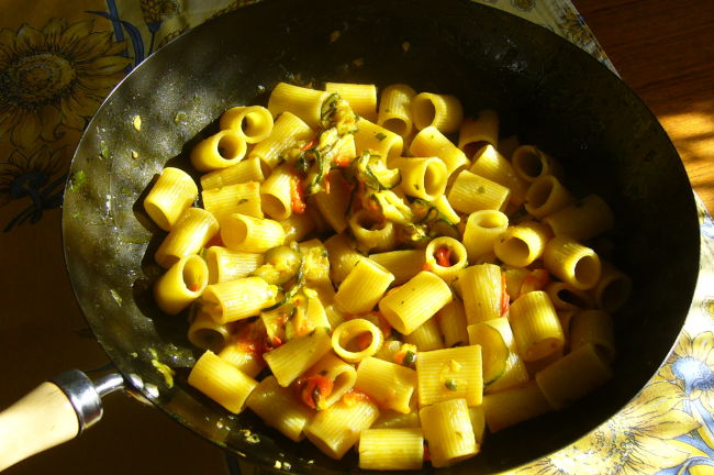 Penne zucchine e gamberetti